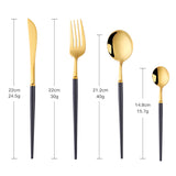 Matte Gold Stainless Steel Flatware Sets Polish Mirror Cutlery with Plastic Handles for Food for Weddings