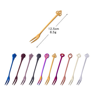 Premium Forks Gift Set for Dessert Cake Fruit Salad Fork Stainless Steel Metal Small Tasting Pastry Forks Mirror Polished