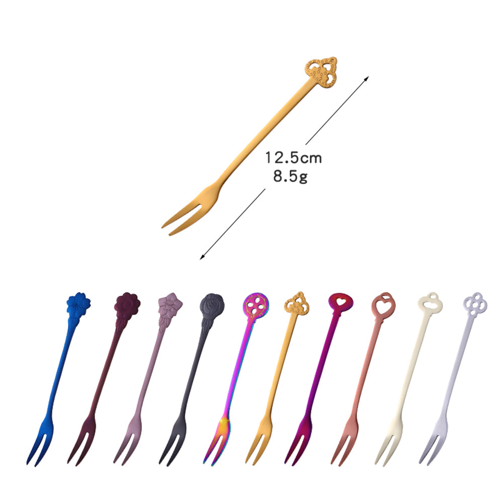 Premium Forks Gift Set for Dessert Cake Fruit Salad Fork Stainless Steel Metal Small Tasting Pastry Forks Mirror Polished