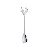 Buyer Star 50pcs Christmas Fawn Spoon Stainless Steel Deer Head Dessert Spoon