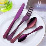 Amazon Hot Sale 304 Stainless Steel Purple Color Cutlery Mirror Polished