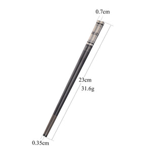 Chopsticks Reusable Lucky Design Gift Set Hand-made Stainless Steel Chopsticks