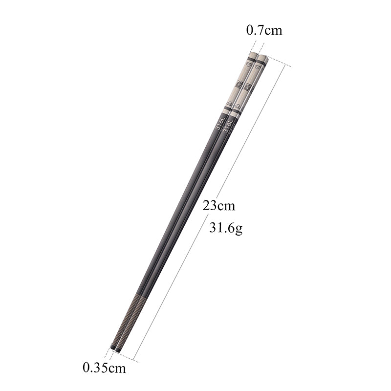 Chopsticks Reusable Lucky Design Gift Set Hand-made Stainless Steel Chopsticks