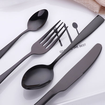 Wholesale Custom Cheap Stainless Steel Modern Dinnerware Black Cutlery Restaurant