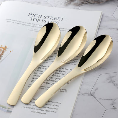 304 Stainless Steel Tableware Spoon Light Gold Mirror Polishing Cutlery Sets