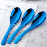 Mirror Polishing Stainless Steel Cutlery Spoon Blue Color for Wedding Party Bar