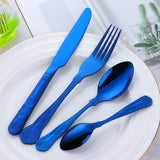 Buyer Star EU Support OEM ODM Stainless Steel Blue Color Cutlery Mirror Polished