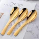 Mirror Polishing Stainless Steel Tableware Spoon Gold Color