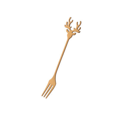 Buyer Star 50pcs Christmas Fawn Fork Stainless Steel Deer Head Dessert Fork