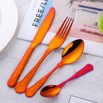 304 Stainless Steel Metal Magic Red Color Cutlery Mirror Polished for Restaurant