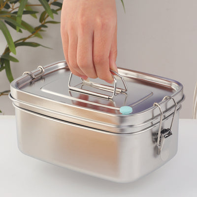 Buyer Star Bento Box Rainbow Lunch Box for adult, Stainless Steel 18/10 Metal Lunch Container, Secure Locks, Metal Lunch Container