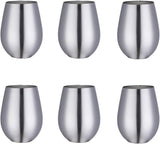 Stainless Steel Stemless Wine Glass Tumblers, Beer Glasses Cup Beer Mugs Set for Cocktails, Beer, Champaign, Whiskey, Juice