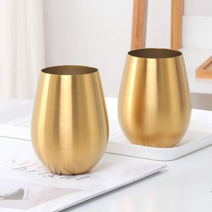 Stainless Steel Stemless Wine Beer Glasses Cup Beer Mugs Set for Cocktails, Beer, Champaign, Whiskey, Juice