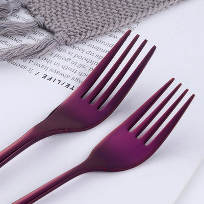 Factory Wholesale Tableware Purple Mirror Polish Hotel Kitchen Cutlery Set