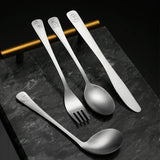 Luxury High Quality Western Cutlery Set Stainless Steel Silver Flatware Kitchen Wedding Fork Knife And Spoon Set