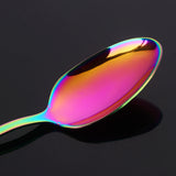 304 Stainless Steel Mirror Polish Cutlery Sets Rainbow Colorful Flatware