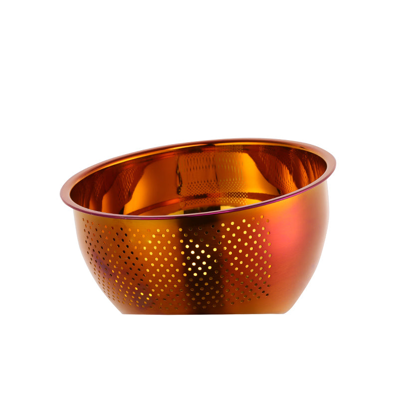 Rice Washer Strainer Bowl Washing Bowl  Stainless Steel Rinser Side Drainers Small Colander for Cleaning Fruits, Vegetables, With Versatile Kitchen Tool