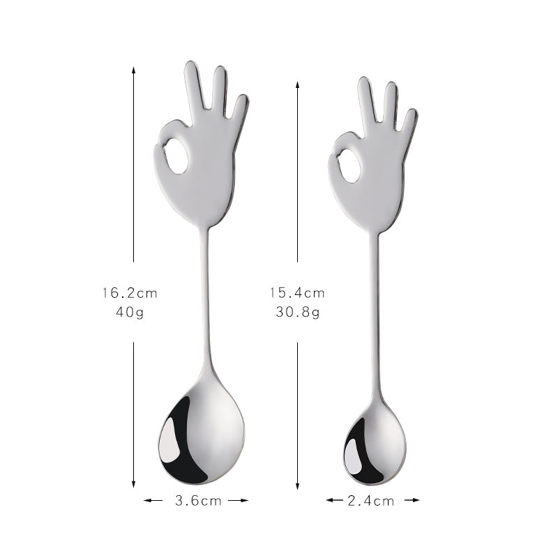 Reusable Golden Plated Stainless Steel Spoon Colorful Handle Dessert Tea Coffee Spoon Scoop