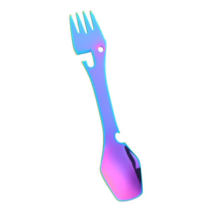 Outdoor multifunctional spoon Bottle opener, fork and knife, Outdoor tableware for camping trip, Field survival tools