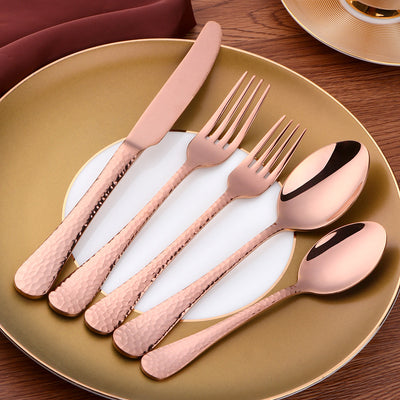 Wholesale Ross Gold Cutlery Set Mirror Polish Spoon Fork Knife Kitchenware