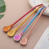 New Design Detachable Straw Spoon Stirring Juice Bar Stool Mirror Polished