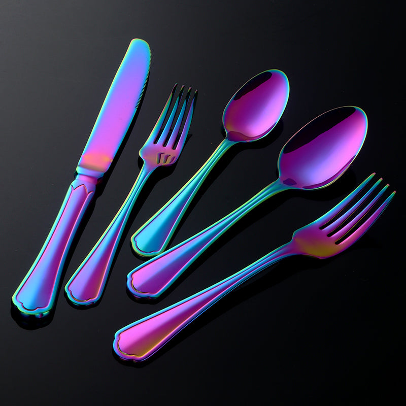 Buyer Star Stainless Steel Dinnerware Colorful Flatware Cutlery Restaurant Wedding