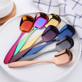 Manufacturing Stainless Steel Mirror Polishing Tableware Flat Spoon Magic Red Color