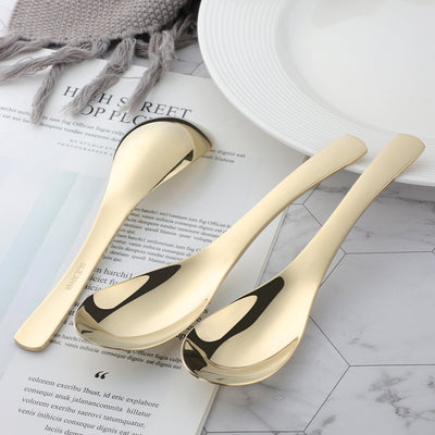 304 Stainless Steel Tableware Spoon Light Gold Mirror Polishing Cutlery Sets