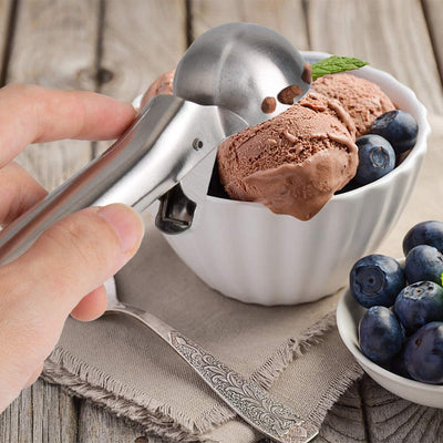 Premium Ice Cream Scoop with Trigger Ice Cream Scooper Stainless Steel, Heavy Duty Metal Icecream Scoop Spoon Dishwasher Safe