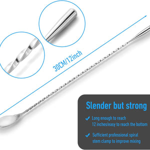 Buyer Star Bar Spoon Cocktail Mixing Stirrers for Drink Cocktail Spoon Long Handle Bar Spoon Cocktail Stirring Spoon for Shaker Tall Cups