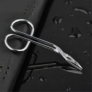 Stainless Steel Eyebrow Scissors Tweezers,Elbow Pliers Clip Scissors,Flat Tip Tweezers Hair Plucker Hair Removal Tweezers Silver