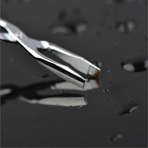 Stainless Steel Eyebrow Scissors Tweezers,Elbow Pliers Clip Scissors,Flat Tip Tweezers Hair Plucker Hair Removal Tweezers Silver