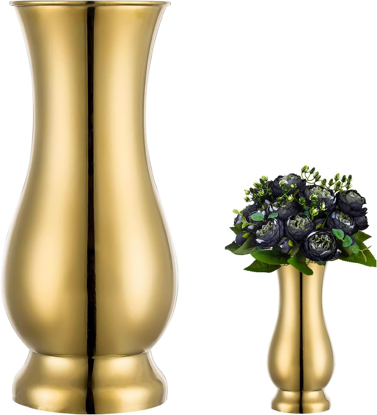 Metal Vase Centerpiece Decoration, Stainless Steel Tabletop Flower Vases- Ideal for Office, Home Wedding Birthday Anniversary Ceremony Event Decor