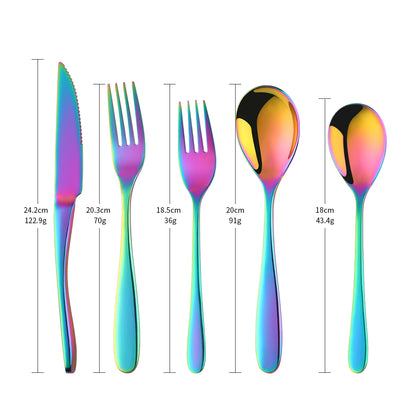 Support OEM ODM customization Tableware Set Rainbow cutlery for Restaurant