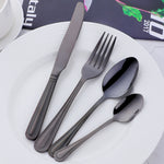 Mirror Polished Cutlery Sets Black 304 Stainless Steel Factory Wholesale