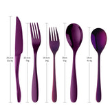 Factory Wholesale Tableware Purple Mirror Polish Hotel Kitchen Cutlery Set