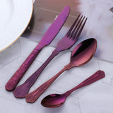 Amazon Hot Sale 304 Stainless Steel Purple Color Cutlery Mirror Polished