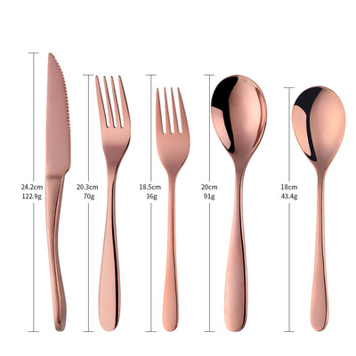 304 Stainless Steel Tableware Mirror Polish Rose Gold Flatware for Wedding Party Bar