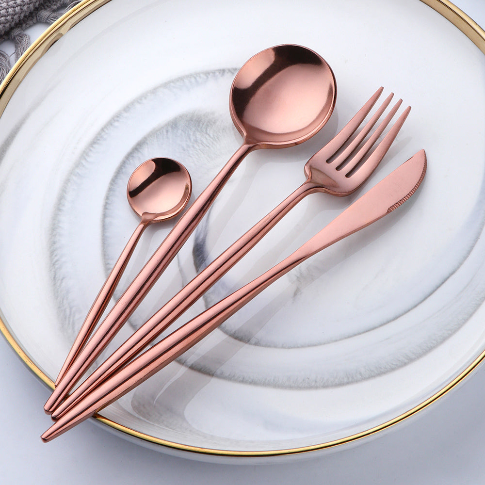 Amazon Hot Sell Western Cutlery Set Stainless Steel Silver Flatware Kitchen Wedding Cutlery Set