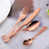 Accept Customized Tableware Mirror Polished Cutlery Rose Gold Color