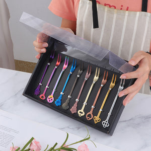 Premium Forks Gift Set for Dessert Cake Fruit Salad Fork Stainless Steel Metal Small Tasting Pastry Forks Mirror Polished