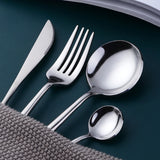 Amazon Hot Sell Western Cutlery Set Stainless Steel Silver Flatware Kitchen Wedding Cutlery Set