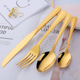 New Design Tableware Mirror Polished Gold Cutlery Sets for Restaurant or Wedding