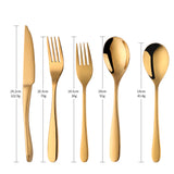 Buyer Star Manufacturing Cutlery Set Gold Tableware mirror polished for Restaurant