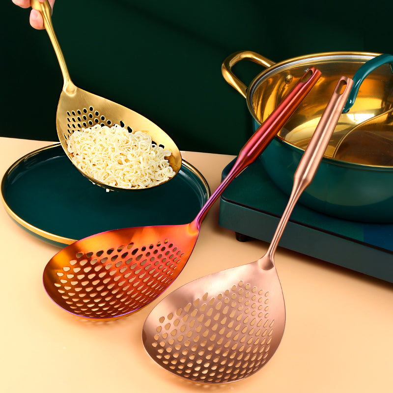 304 Stainless Steel Skimmer Slotted Spoon with Comfort Handle Strainer for Cooking and Frying