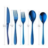 Manufacturing Wholesale Cheap Price Cutlery Set Blue Tableware for Restaurant