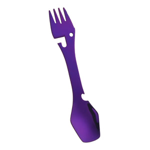 Outdoor multifunctional spoon Bottle opener, fork and knife, Outdoor tableware for camping trip, Field survival tools