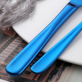 304 Stainless Flatware Set Mirror Polish Blue Color Kitchen Hotel Party Cutlery