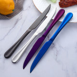 Amazon Hot Sale Colorful Stainless Steel Steak Knife Smooth Edge