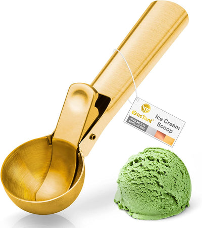 Premium Ice Cream Scoop with Trigger Ice Cream Scooper Stainless Steel, Heavy Duty Metal Icecream Scoop Spoon Dishwasher Safe